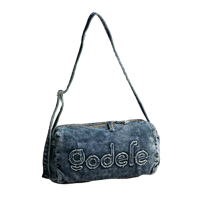 Vasket denim skuldertaske