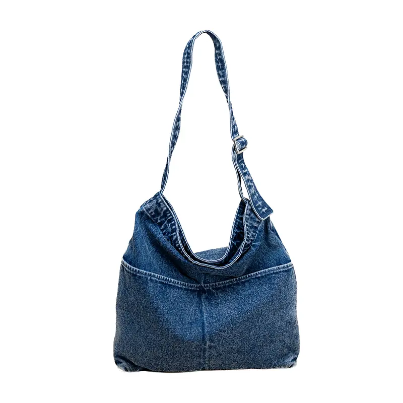 Dame denim canvas skuldertaske